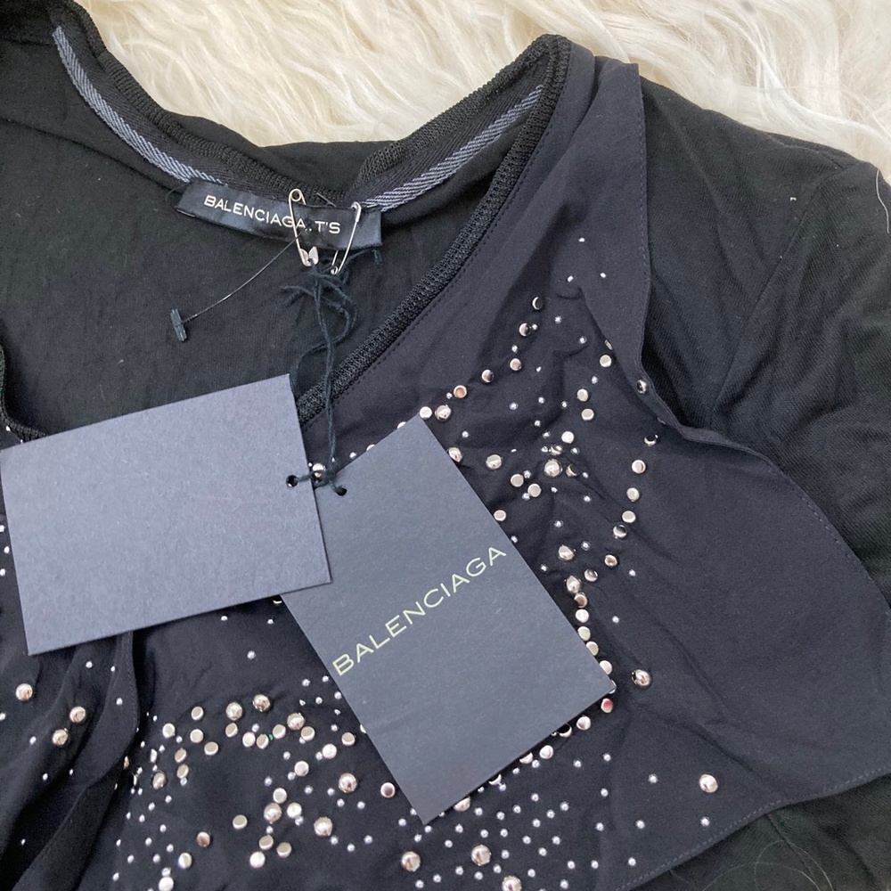 BALENCIAGA Black Vintage Studded Accents Tunic - Picture 7 of 11
